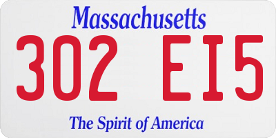 MA license plate 302EI5