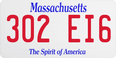 MA license plate 302EI6
