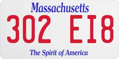 MA license plate 302EI8