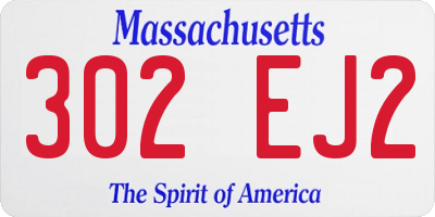 MA license plate 302EJ2