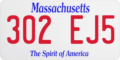 MA license plate 302EJ5