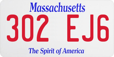 MA license plate 302EJ6