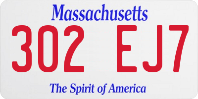 MA license plate 302EJ7