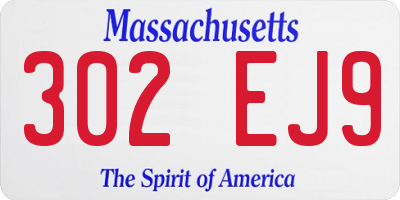 MA license plate 302EJ9