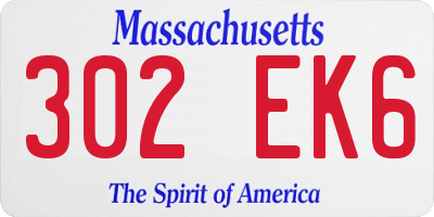 MA license plate 302EK6