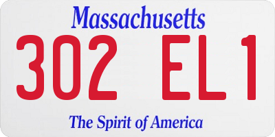 MA license plate 302EL1