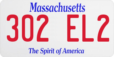 MA license plate 302EL2