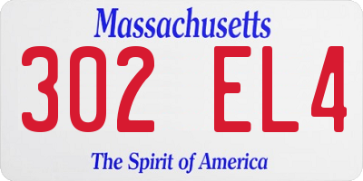 MA license plate 302EL4