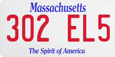 MA license plate 302EL5