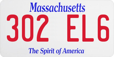 MA license plate 302EL6