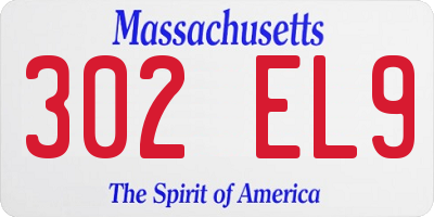 MA license plate 302EL9