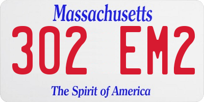 MA license plate 302EM2