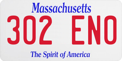 MA license plate 302EN0
