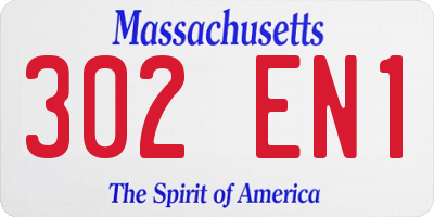 MA license plate 302EN1