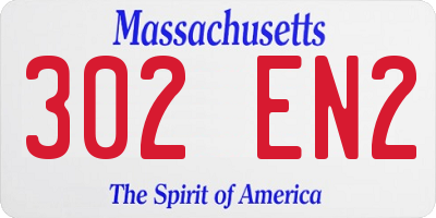 MA license plate 302EN2