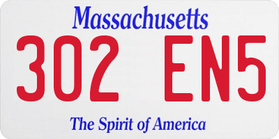 MA license plate 302EN5