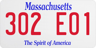 MA license plate 302EO1