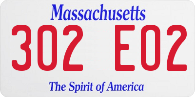 MA license plate 302EO2