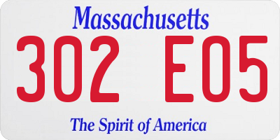 MA license plate 302EO5