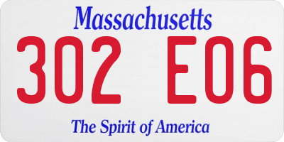 MA license plate 302EO6