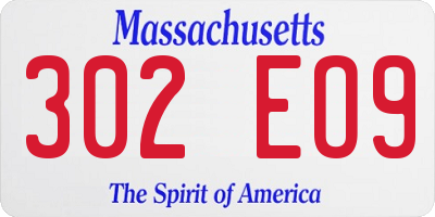 MA license plate 302EO9