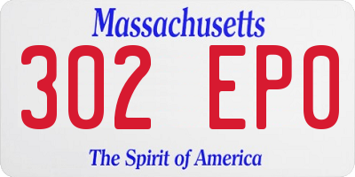 MA license plate 302EP0