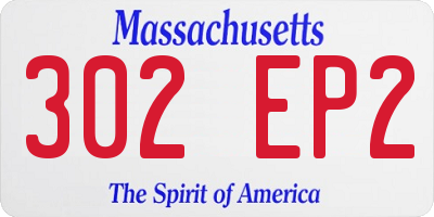 MA license plate 302EP2