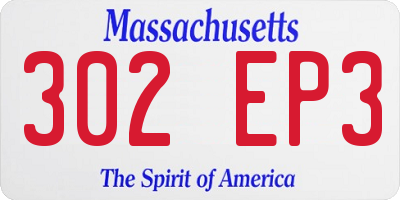MA license plate 302EP3