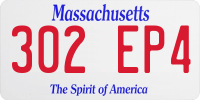 MA license plate 302EP4
