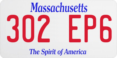 MA license plate 302EP6