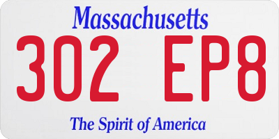 MA license plate 302EP8
