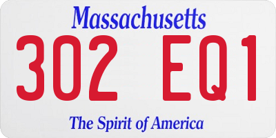 MA license plate 302EQ1