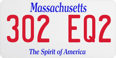 MA license plate 302EQ2