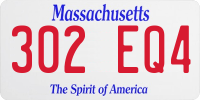 MA license plate 302EQ4