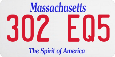 MA license plate 302EQ5