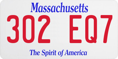 MA license plate 302EQ7