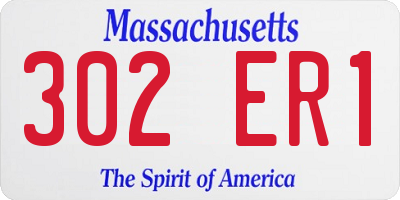 MA license plate 302ER1