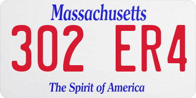 MA license plate 302ER4