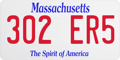 MA license plate 302ER5