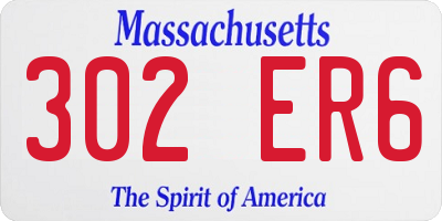 MA license plate 302ER6