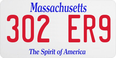 MA license plate 302ER9