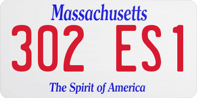 MA license plate 302ES1