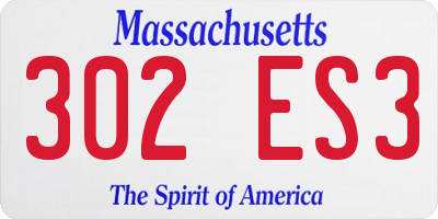 MA license plate 302ES3