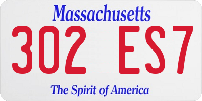 MA license plate 302ES7