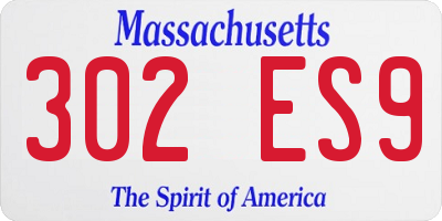 MA license plate 302ES9