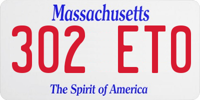 MA license plate 302ET0