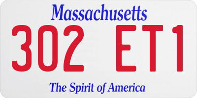 MA license plate 302ET1
