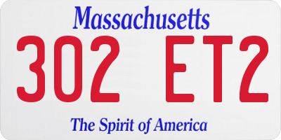 MA license plate 302ET2