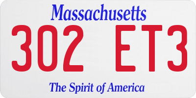 MA license plate 302ET3