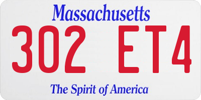 MA license plate 302ET4